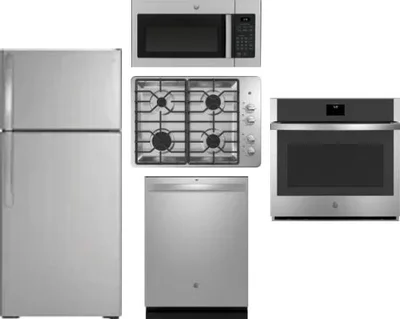5 Piece Package Includes Refrigerator, Cooktop, Wall Oven, Microwave And Dishwasher