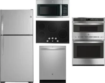 5 Piece Package Includes Refrigerator, Cooktop, Wall Oven, Microwave And Dishwasher