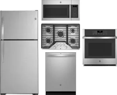 5 Piece Package Includes Refrigerator, Cooktop, Wall Oven, Microwave And Dishwasher