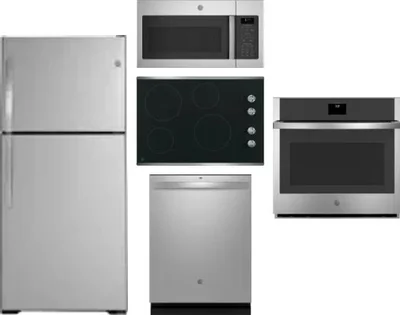 5 Piece Package Includes Refrigerator, Cooktop, Wall Oven, Microwave And Dishwasher