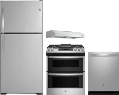 4 Piece Package Includes Refrigerator, Range, Hood And Dishwasher