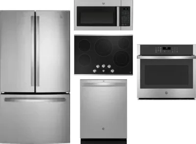 5 Piece Package Includes Refrigerator, Cooktop, Wall Oven, Microwave And Dishwasher