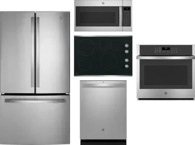 5 Piece Package Includes Refrigerator, Cooktop, Wall Oven, Microwave And Dishwasher