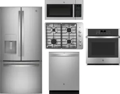 5 Piece Package Includes Refrigerator, Cooktop, Wall Oven, Microwave And Dishwasher