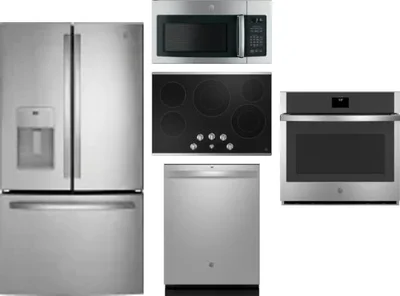 5 Piece Package Includes Refrigerator, Cooktop, Wall Oven, Microwave And Dishwasher