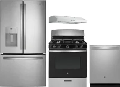 4 Piece Package Includes Refrigerator, Range, Hood And Dishwasher
