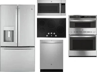 5 Piece Package Includes Refrigerator, Cooktop, Wall Oven, Microwave And Dishwasher