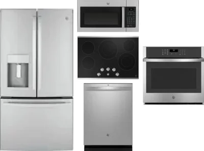 5 Piece Package Includes Refrigerator, Cooktop, Wall Oven, Microwave And Dishwasher
