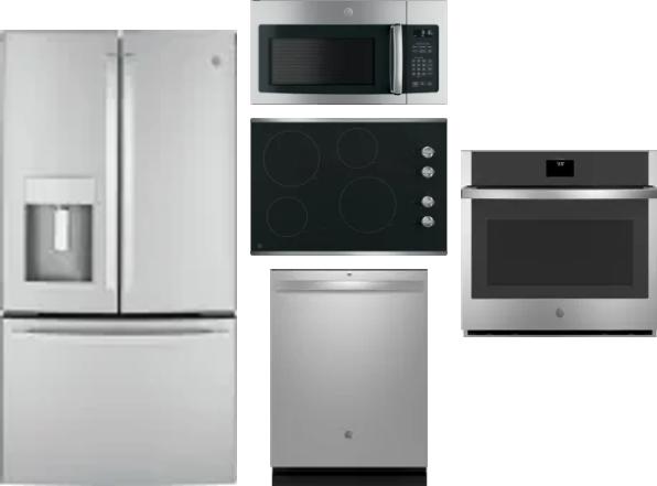 5 Piece Package Includes Refrigerator, Cooktop, Wall Oven, Microwave And Dishwasher