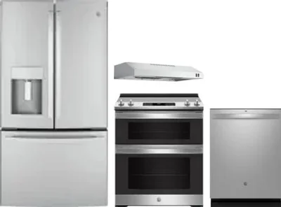 4 Piece Package Includes Refrigerator, Range, Hood And Dishwasher