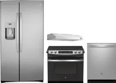 4 Piece Package Includes Refrigerator, Range, Hood And Dishwasher