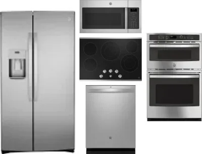 5 Piece Package Includes Refrigerator, Cooktop, Wall Oven, Microwave And Dishwasher