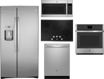 5 Piece Package Includes Refrigerator, Cooktop, Wall Oven, Microwave And Dishwasher