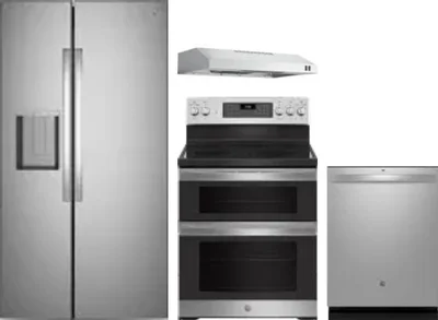 4 Piece Package Includes Refrigerator, Range, Hood And Dishwasher