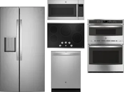 5 Piece Package Includes Refrigerator, Cooktop, Wall Oven, Microwave And Dishwasher