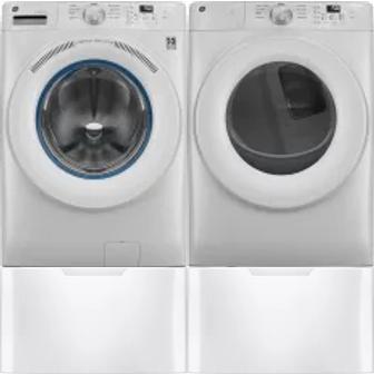 Side by Side Washer & Dryer Set on Pedestals