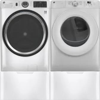 Side by Side Washer & Dryer Set on Pedestals