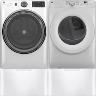 Side by Side Washer & Dryer Set on Pedestals
