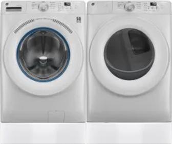 Side by Side Washer & Dryer Set on Risers