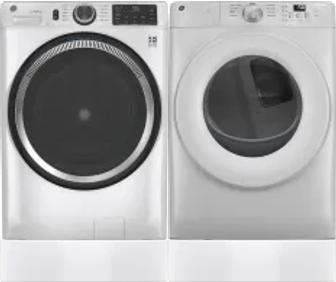 Side by Side Washer & Dryer Set on Risers