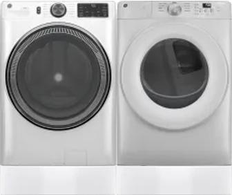 Side by Side Washer & Dryer Set on Risers
