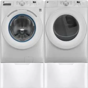 Side by Side Washer & Dryer Set on Pedestals