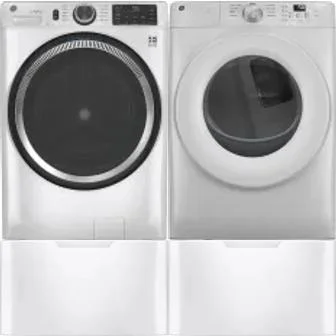 Side by Side Washer & Dryer Set on Pedestals