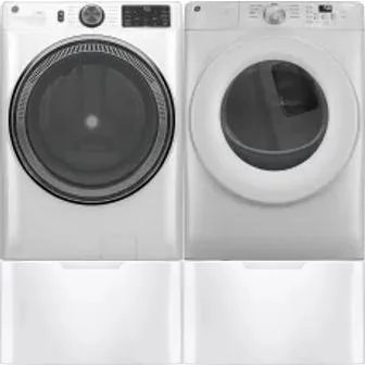 Side by Side Washer & Dryer Set on Pedestals