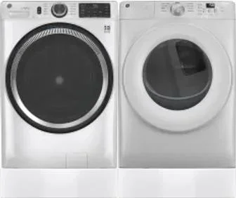 Side by Side Washer & Dryer Set on Risers