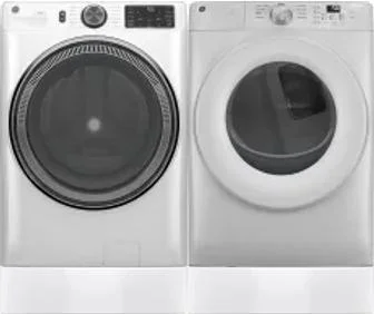 Side by Side Washer & Dryer Set on Risers
