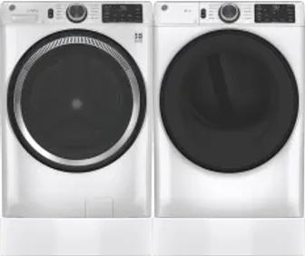 Side by Side Washer & Dryer Set on Risers