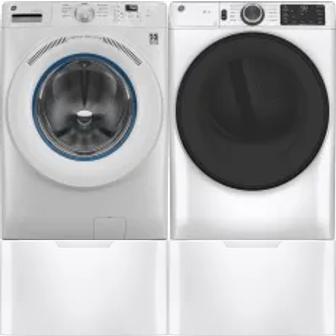 Side by Side Washer & Dryer Set on Pedestals