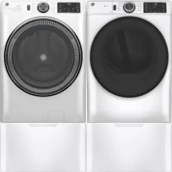 Side by Side Washer & Dryer Set on Pedestals