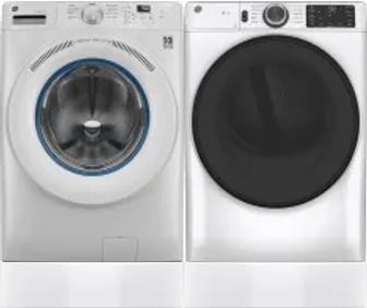 Side by Side Washer & Dryer Set on Risers