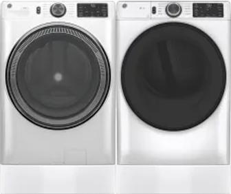 Side by Side Washer & Dryer Set on Risers