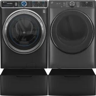 Side by Side Washer & Dryer Set on Pedestals