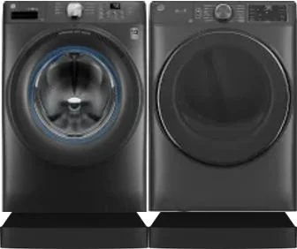 Side by Side Washer & Dryer Set on Risers