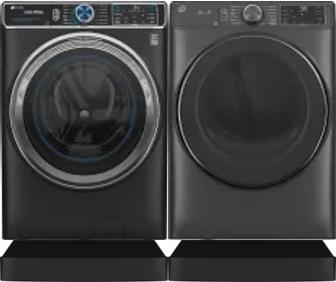 Side by Side Washer & Dryer Set on Risers