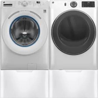 Side by Side Washer & Dryer Set on Pedestals
