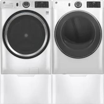 Side by Side Washer & Dryer Set on Pedestals