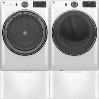 Side by Side Washer & Dryer Set on Pedestals