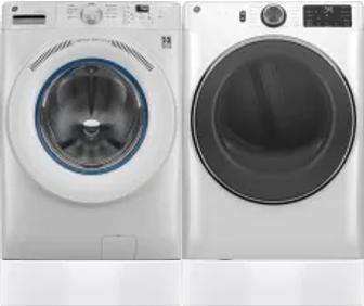 Side by Side Washer & Dryer Set on Risers