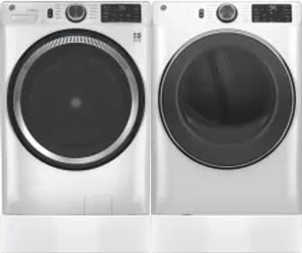 Side by Side Washer & Dryer Set on Risers