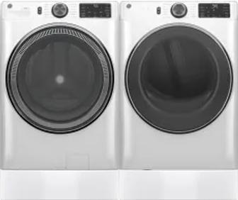Side by Side Washer & Dryer Set on Risers