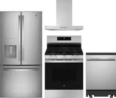 4 Piece Package Includes Refrigerator, Range, Hood And Dishwasher