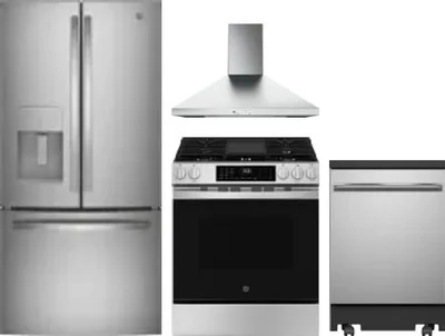 4 Piece Package Includes Refrigerator, Range, Hood And Dishwasher