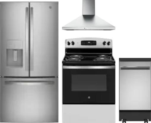 4 Piece Package Includes Refrigerator, Range, Hood And Dishwasher