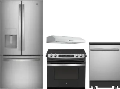 4 Piece Package Includes Refrigerator, Range, Hood And Dishwasher
