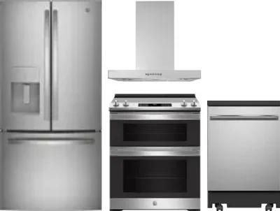 4 Piece Package Includes Refrigerator, Range, Hood And Dishwasher