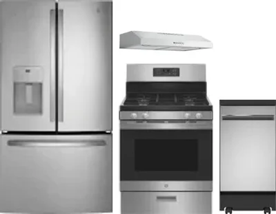 4 Piece Package Includes Refrigerator, Range, Hood And Dishwasher